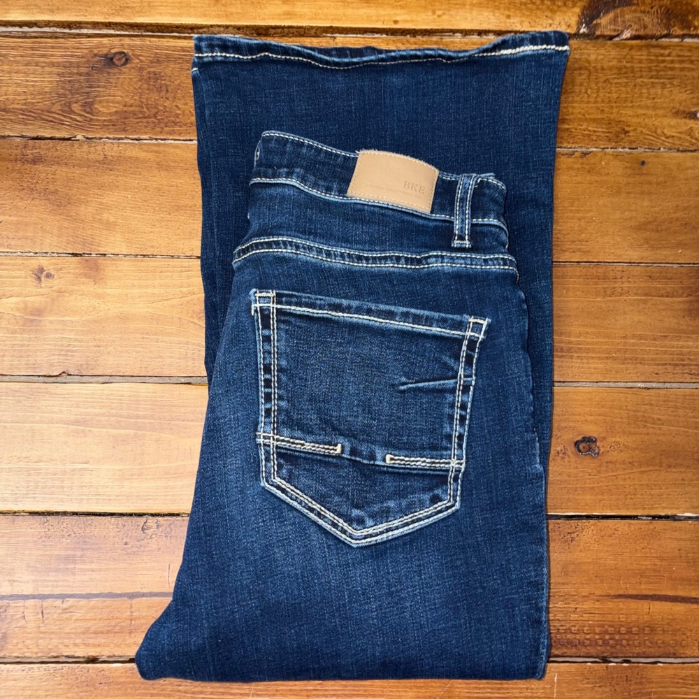 BKE Parker Flare Jeans Womens 25x35.5 Dark Wash High Rise Stretch Western Denim
